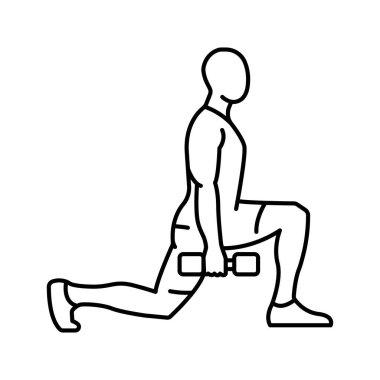 Dambıl çizgisi simgesiyle saldırır. Vektör izole ögesi.