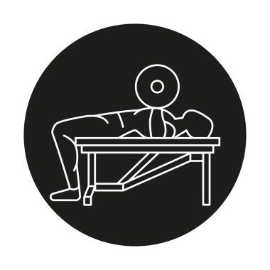 Barbell Bench basın hattı ikonu. Vektör izole ögesi.