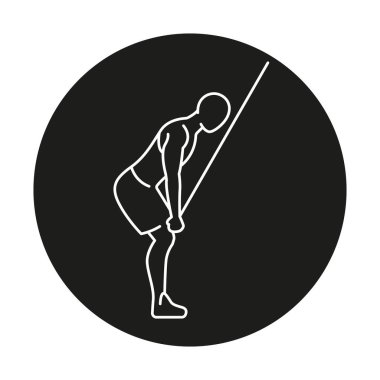 Lat Pulldown çizgi simgesi. Vektör izole ögesi.