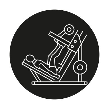 Leg Press çizgi simgesi. Vektör izole ögesi.