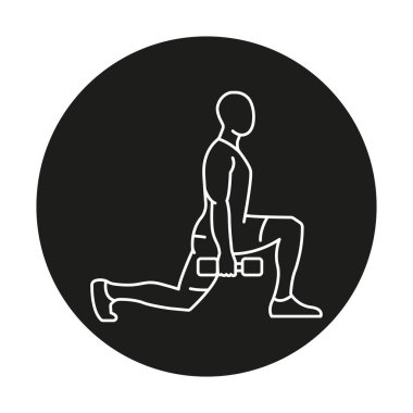 Dambıl çizgisi simgesiyle saldırır. Vektör izole ögesi.