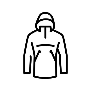 Termal Anorak siyah çizgi simgesi.
