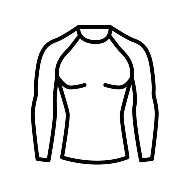 Termal Sıkıştırma Giysi Siyah Çizgi Simgesi.
