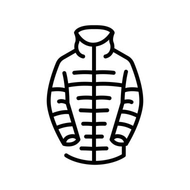 Thermal Down Jacket black line icon. clipart