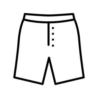 Termal Şort siyah çizgi simgesi.