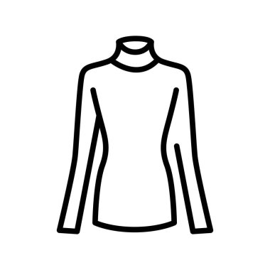Yüksek Boyun Termal Süveter siyah çizgi simgesi.
