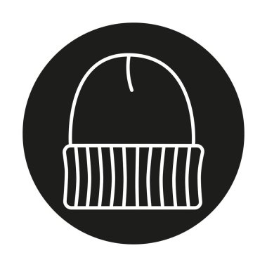 Thermal Beanie black line icon. clipart