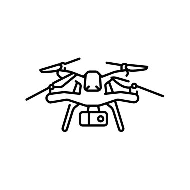 Drone çizgi vektör simgesi. 