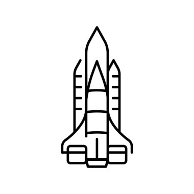 Uzay siyah çizgi simgesinde ulaşım.
