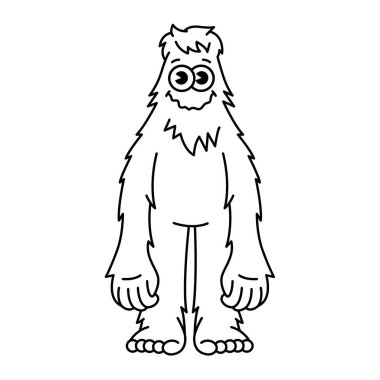 Tatlı fary öykü karakter renk çizelgesi çizimi. Canavarın duruşu ve duyguları. 