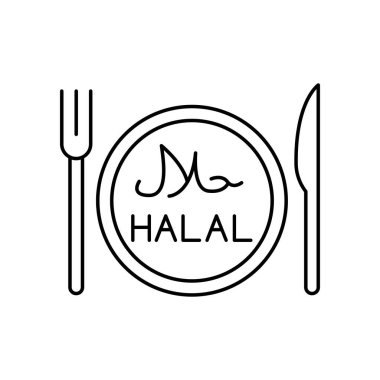 Halal color icon. Muslim religion. clipart