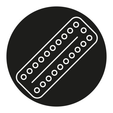 Doğum kontrol hapları siyah simge çizgisi. Web sayfası, mobil uygulama, düğme, logo için imza. İzole edilmiş vektör düğmesi. 
