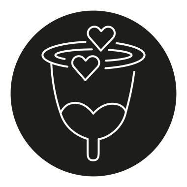 Adet bardağı çizgisi siyah ikon. Web sayfası, mobil uygulama, düğme, logo için imza. İzole edilmiş vektör düğmesi. 