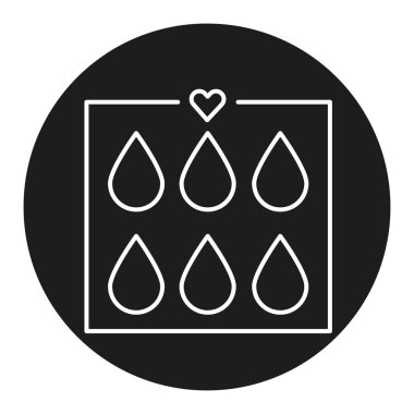 Adet damlaları siyah simge çizgisi. Web sayfası, mobil uygulama, düğme, logo için imza. İzole edilmiş vektör düğmesi. 