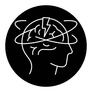 Migren çizgisi siyah ikonu. Web sayfası, mobil uygulama için imzala,