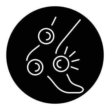 Nöropati çizgisi siyah ikonu. Web sayfası, mobil uygulama için imzala,