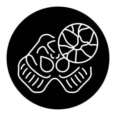 Parkinson hastalığı çizgisi siyah ikonu. Web sayfası, mobil uygulama için işaretler,