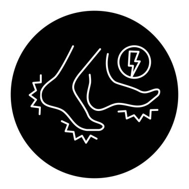 Huzursuz bacak sendromu çizgi siyah ikonu. Web sayfası, mobil uygulama için imzala,