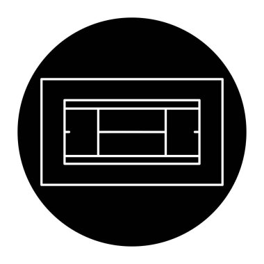 Büyük tenis kortu çizgisi siyah ikonu. Web sayfası, mobil uygulama için imzala,