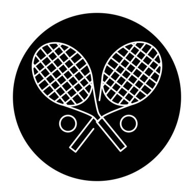 Büyük tenis raketi renk ikonu. Web sayfası, mobil uygulama için imzala,