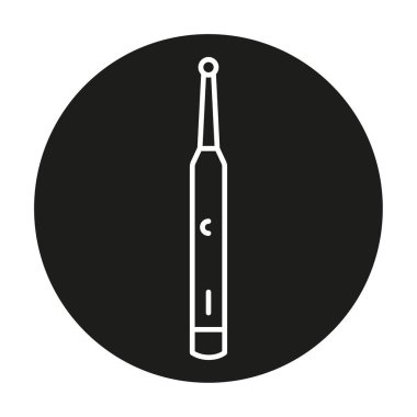 Elektrikli diş fırçası çizgisi siyah simgesi