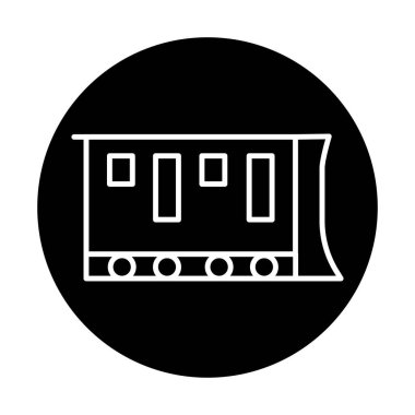 Döner kar küreme siyah çizgi çizimi. Kar temizleme makinesi.