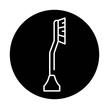 Kar Fırçası siyah çizgi çizimi. Kar temizleme makinesi.