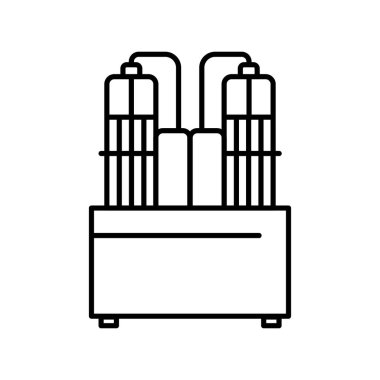 Elektrolizer hattı siyah ikonu. Web sayfası, mobil uygulama için imzala,