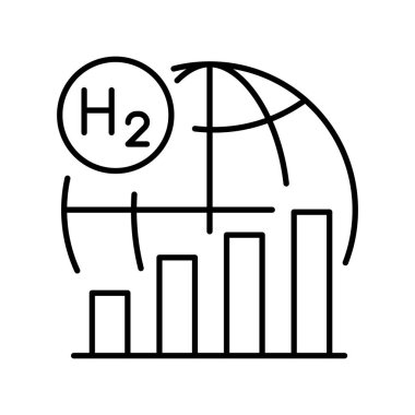 Hydrogen economy line black icon. Sign for web page, mobile app, clipart