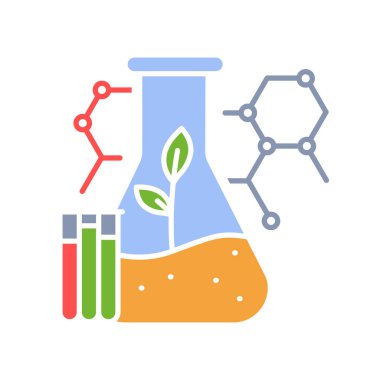 Bioremeditasyon düz simgesi. Vektör İllüstrasyonu