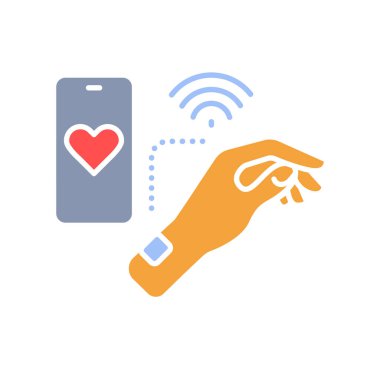 Biyosensör düz simgesi. Vektör İllüstrasyonu