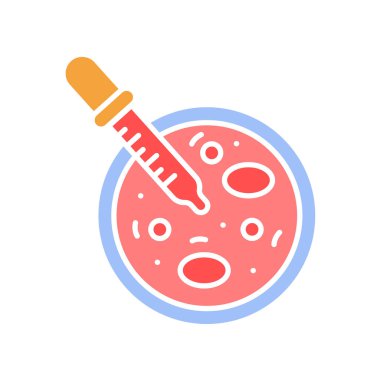 Hücre kültürü düz simgesi.