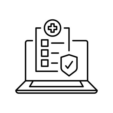 Klinik tıbbi protokoller siyah çizgi simgesi.