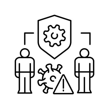 Kriz yönetimi siyah çizgi simgesi.