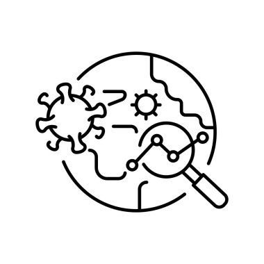 Epidemiyolojik gözetim siyah çizgi simgesi.