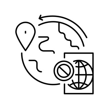 sınır dışı etme siyah çizgi simgesi.