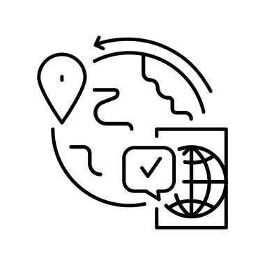 yasal göç siyah çizgi simgesi.