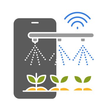 Akıllı sulama yassı simgesi. Akıllı tarım. 