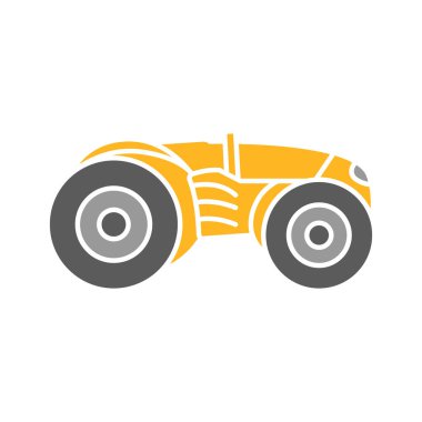 Akıllı traktör düz ikonu. Akıllı tarım. 