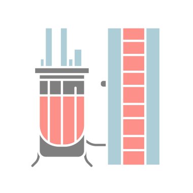 Biyoreaktör düz simgesi. Vektör izole öge