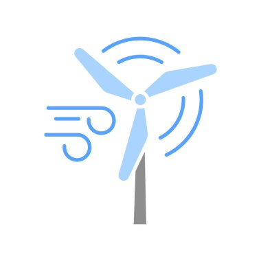 Rüzgar türbinleri düz simge.