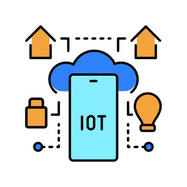 ai-güçlü iot hattı simgesi. Vektör izole eleman. Düzenlenebilir vuruş.