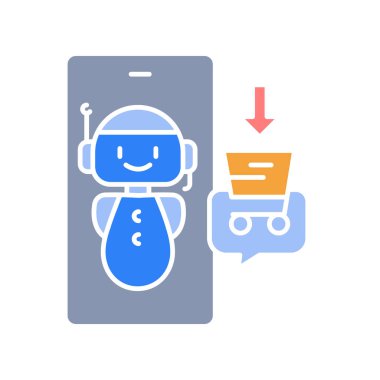 ai e-ticaret çizgisi simgesi. Vektör izole eleman. Düzenlenebilir vuruş.