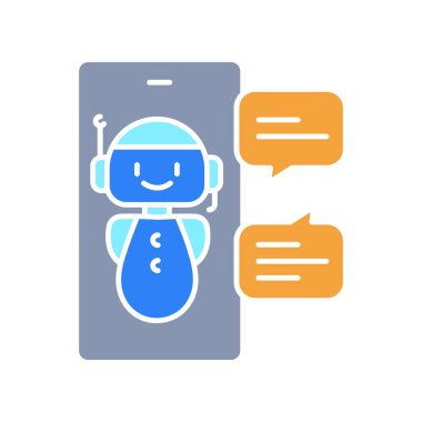 El güçlü Chatbots çizgi simgesi. Vektör izole eleman. Düzenlenebilir vuruş.