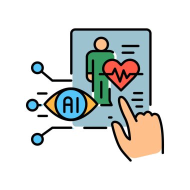 Yapay zeka hastası dijital ve baskı projeleri için siyah çizgi simgesini izliyor. Uygulamalar ve web siteleri için en az temiz simgeler. UI UX ve markalaşma için modern basit simgeler