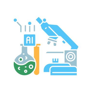 Dijital ve baskı projeleri için yapay zeka klinik deney siyah çizgi simgesi. Uygulamalar ve web siteleri için en az temiz simgeler. UI UX ve markalaşma için modern basit simgeler