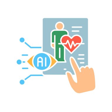 Yapay zeka hastası dijital ve baskı projeleri için siyah çizgi simgesini izliyor. Uygulamalar ve web siteleri için en az temiz simgeler. UI UX ve markalaşma için modern basit simgeler