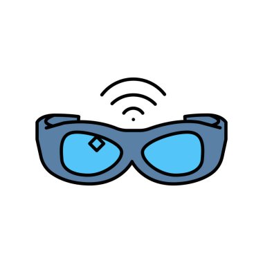 Dijital ve yazdırma projeleri için akıllı gözlük siyah çizgi simgesi. Uygulamalar ve web siteleri için en az temiz simgeler. UI UX ve markalaşma için modern basit simgeler