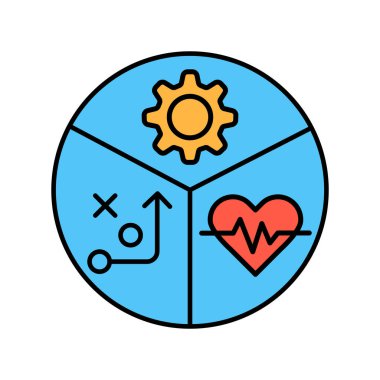 Stratejik tıbbi planlama çizgisi ikonu. Vektör izole eleman. Düzenlenebilir vuruş.