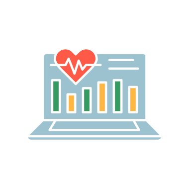 Tıp çizgisi ikonunda veri analizi. Vektör izole eleman. Düzenlenebilir vuruş.